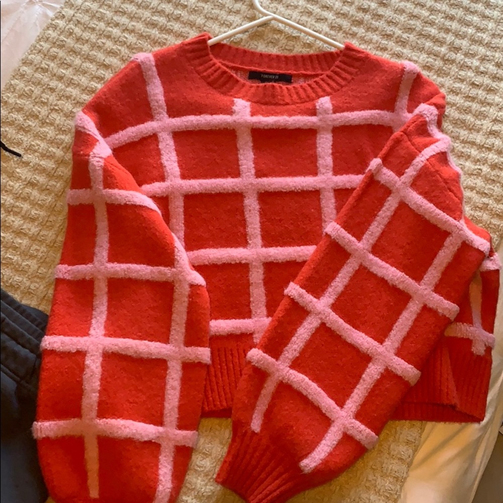 Brand new coral and pink sweater